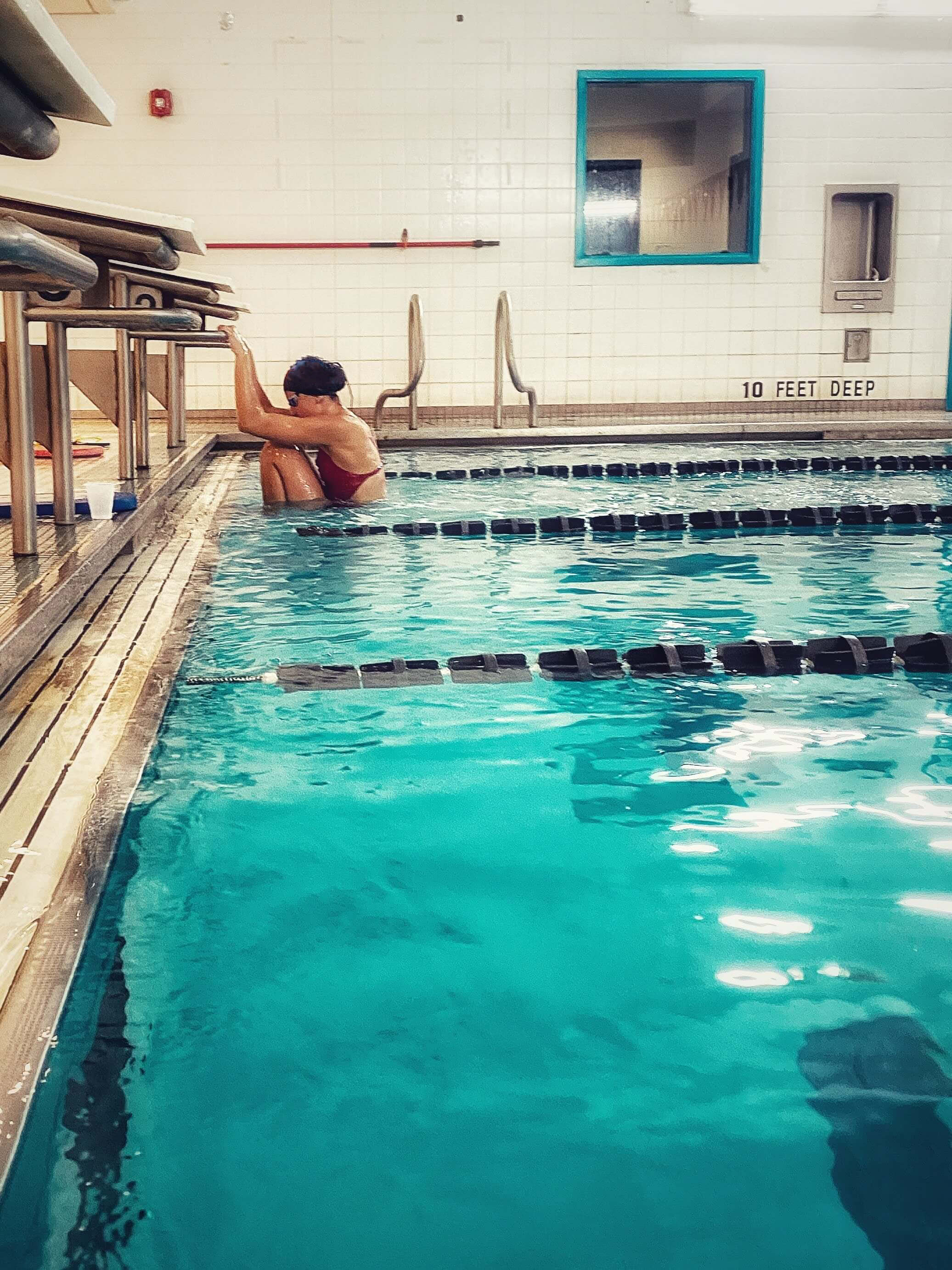 women getting out of the swimming pool at Aqua Hero