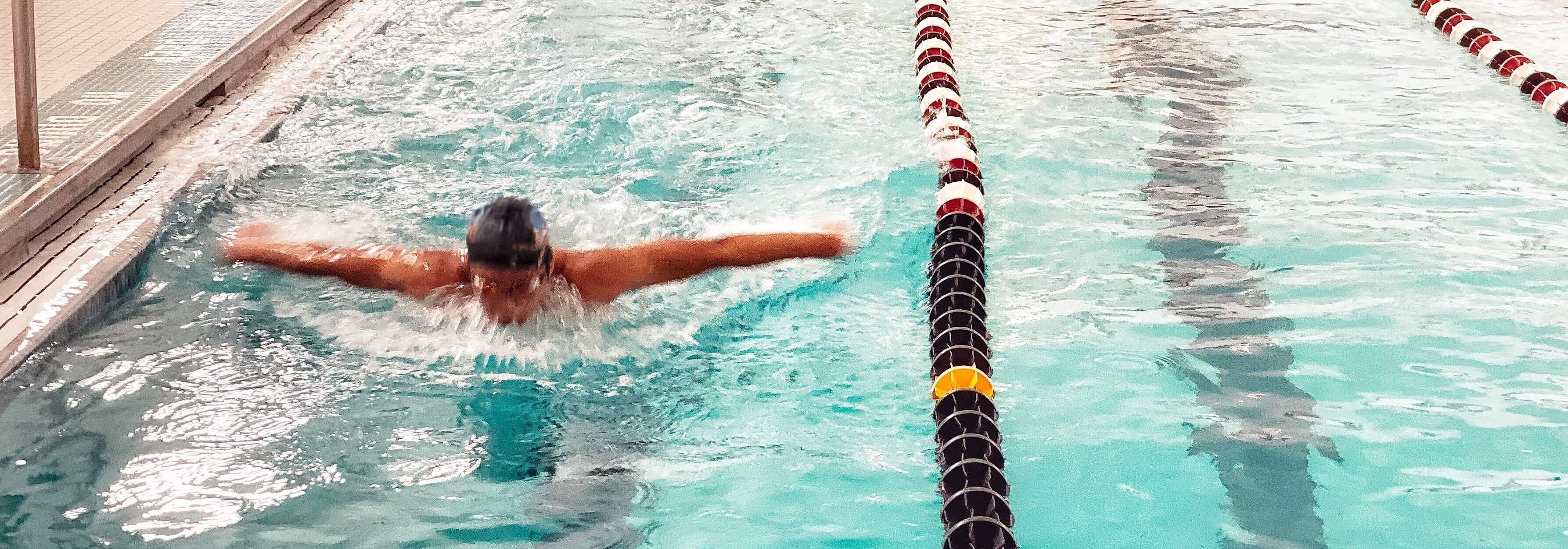 butterfly style swimming at aqua hero