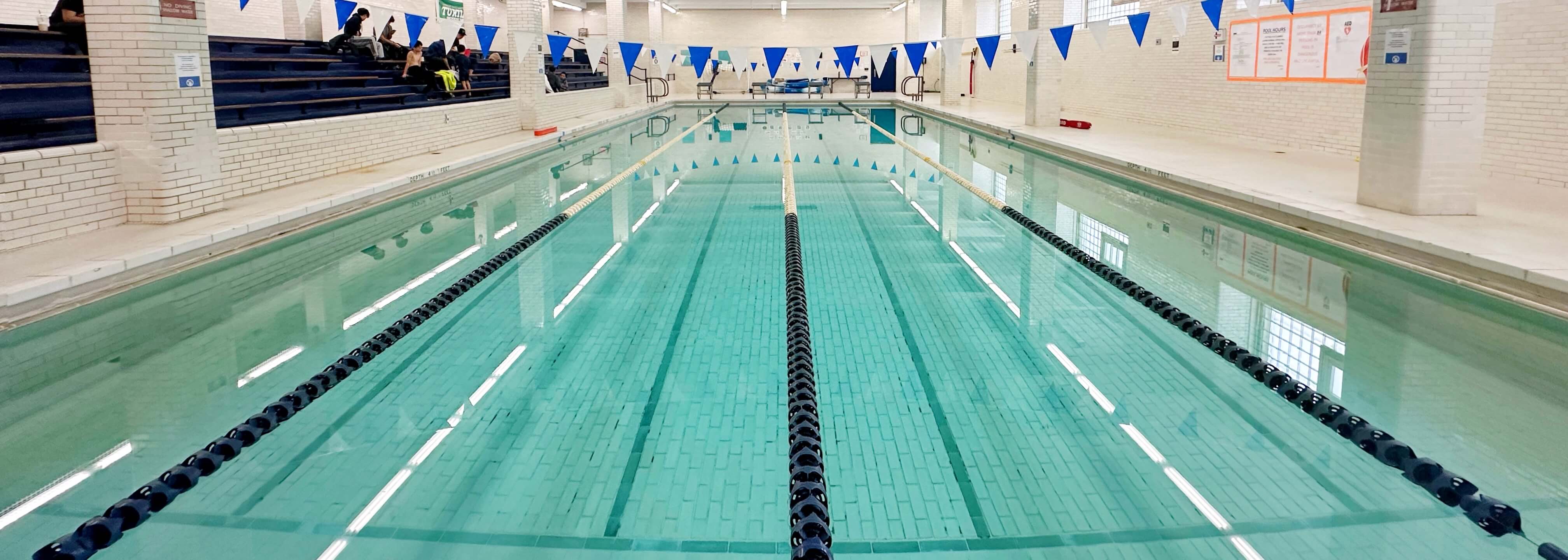 clean empty swimming pool at aqua hero